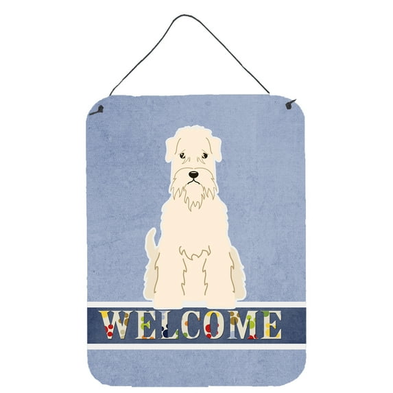 Caroline's Treasures BB5642DS1216 Soft Coated Wheaten Terrier Welcome Wall or Door Hanging Prints, 12x16, multicolor