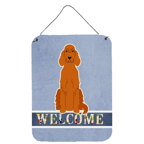 Caroline's Treasures BB5645DS1216 Irish Setter Welcome Wall or Door Hanging Prints, 12x16, multicolor