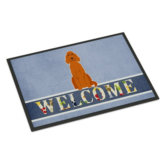 Carolines Treasures BB5645MAT Irish Setter Welcome Door Mat Indoor Rug or Outdoor Welcome Mat 18x27 Doormat  27"L x 18"W