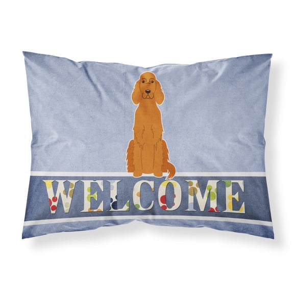 Carolines Treasures BB5645PILLOWCASE Irish Setter Welcome Fabric Standard Pillowcase Standard multicolor