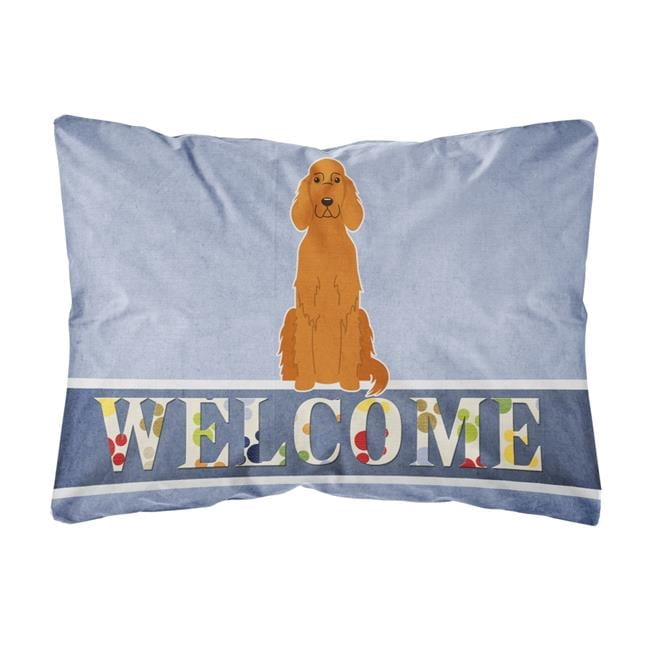 Carolines Treasures BB5645PW1216 Irish Setter Welcome Canvas Fabric Decorative Pillow, 12H x16W, multicolor