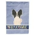 thumbnail image 1 of Caroline's Treasures BB5657GF Papillon Black White Welcome Flag Garden Size , Small, multicolor, 1 of 3