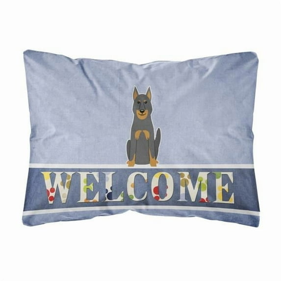 Carolines Treasures BB5661PW1216 Beauce Shepherd Dog Welcome Canvas Fabric Decorative Pillow, 12H x16W, multicolor