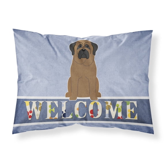 Carolines Treasures BB5665PILLOWCASE Bullmastiff Welcome Fabric Standard Pillowcase Standard multicolor