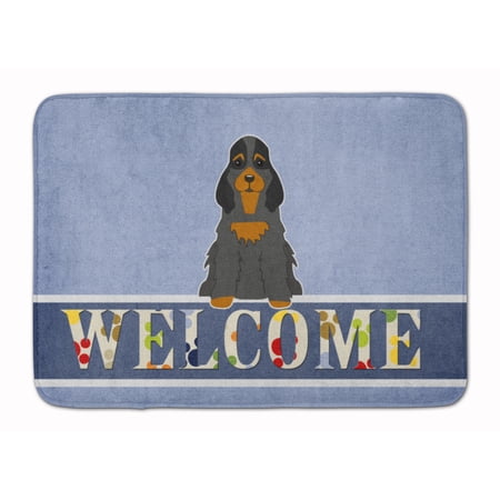 Cocker Spaniel Black Tan Welcome Machine Washable Memory Foam Mat