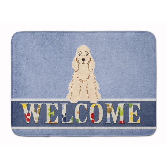 Carolines Treasures BB5675RUG Cocker Spaniel Buff Welcome Machine Washable Memory Foam Mat 19 X 27" multicolor