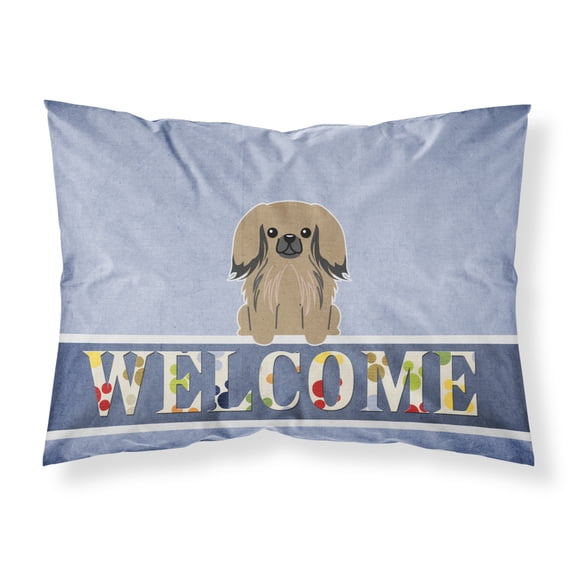 Carolines Treasures BB5683PILLOWCASE Pekingese Tan Welcome Fabric Standard Pillowcase Standard multicolor