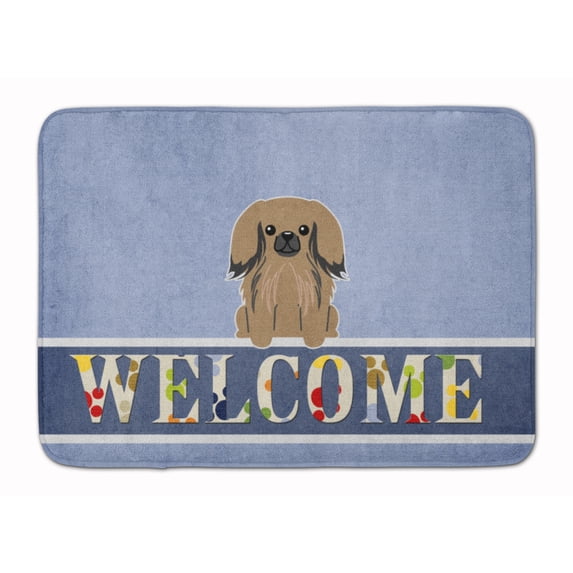 Pekingnese Tan Welcome Machine Washable Memory Foam Mat