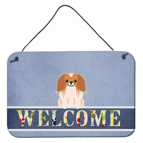 Carolines Treasures BB5684DS812 Pekingnese Red White Welcome Wall or Door Hanging Prints