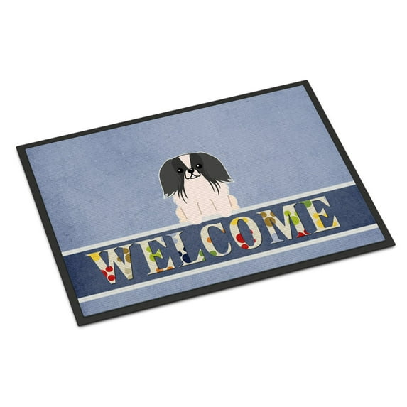 Carolines Treasures BB5686MAT Pekingnese Black White Welcome Door Mat Indoor Rug or Outdoor Welcome Mat 18x27 Doormat