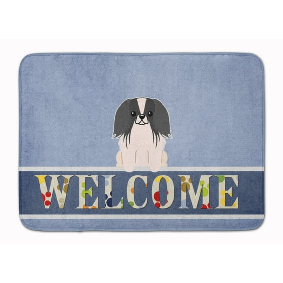 Carolines Treasures BB5686RUG Pekingese Black White Welcome Machine Washable Memory Foam Mat 19 X 27" multicolor