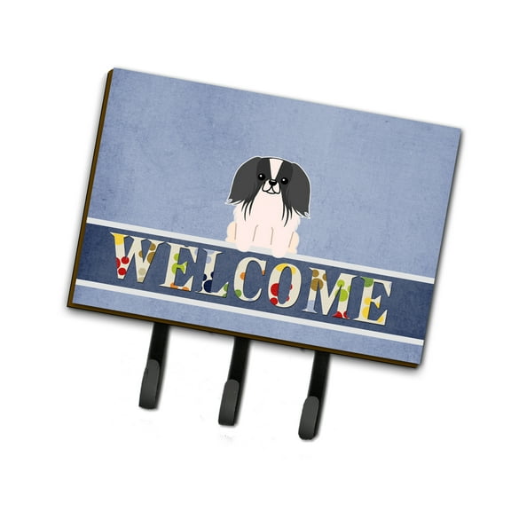 Carolines Treasures BB5686TH68 Pekingese Black White Welcome Leash or Key Holder Triple multicolor