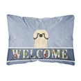 thumbnail image 1 of Carolines Treasures BB5687PW1216 Pekingese Cream Welcome Canvas Fabric Decorative Pillow, 12H x16W, multicolor, 1 of 3