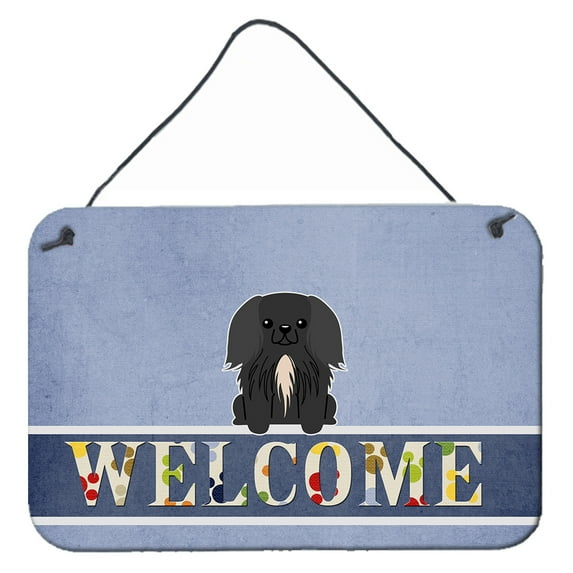 Carolines Treasures BB5688DS812 Pekingnese Black Welcome Wall or Door Hanging Prints