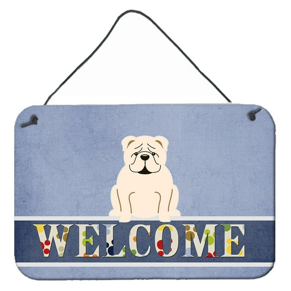 Carolines Treasures BB5704DS812 English Bulldog White Welcome Wall or Door Hanging Prints