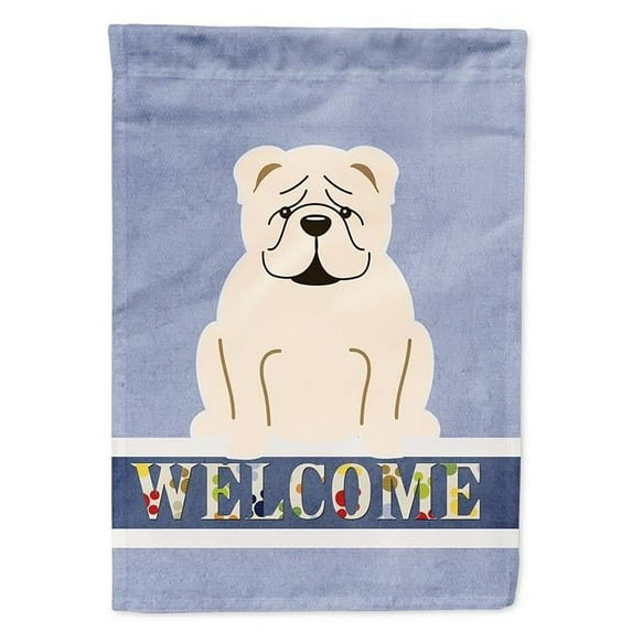 Carolines Treasures BB5704GF English Bulldog White Welcome Garden Size Flag