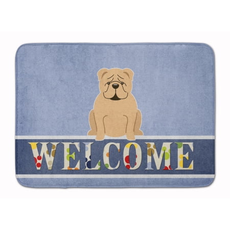 Carolines Treasures BB5705RUG English Bulldog Fawn Welcome Machine Washable Memory Foam Mat