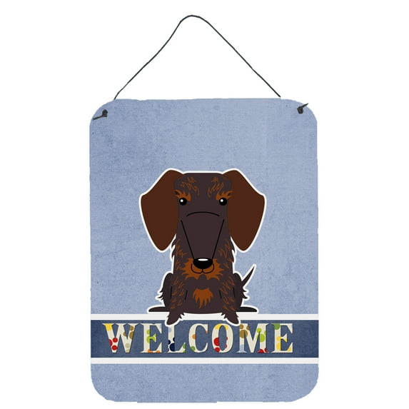 Caroline's Treasures BB5710DS1216 Wire Haired Dachshund Chocolate Welcome Wall or Door Hanging Prints, 12x16, multicolor