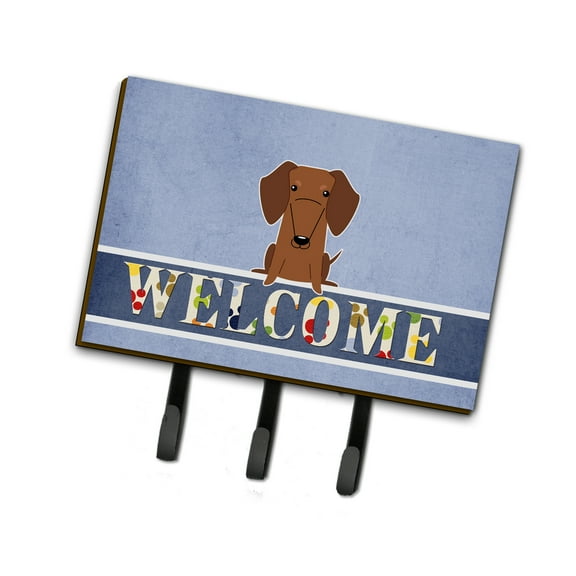 Carolines Treasures BB5711TH68 Dachshund Red Brown Welcome Leash or Key Holder Triple multicolor