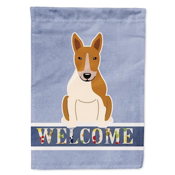 Caroline's Treasures BB5716CHF Bull Terrier Red White Welcome Flag Canvas House Size , Large, multicolor