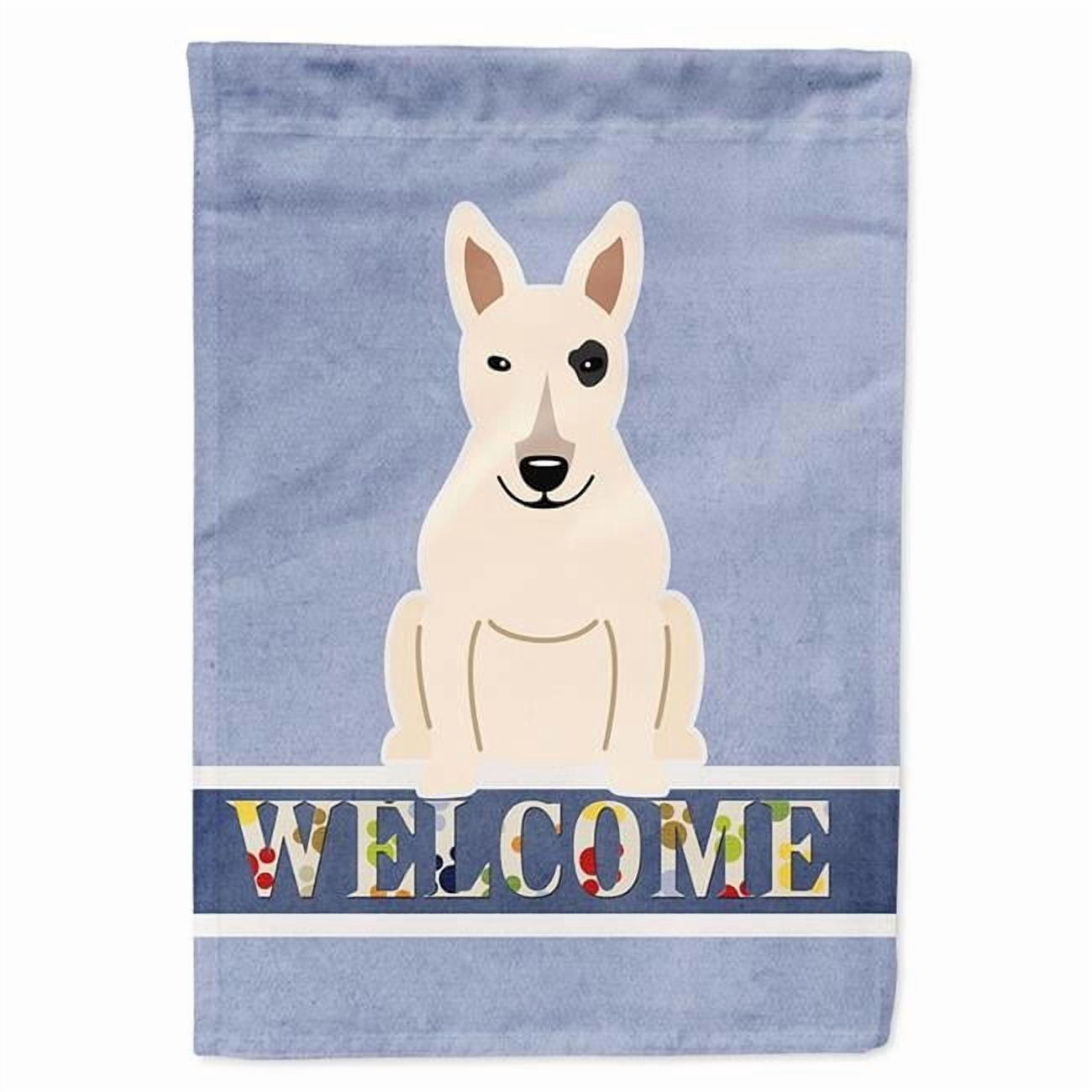Caroline's Treasures BB5719GF Bull Terrier White Welcome Flag Garden Size , Small, multicolor