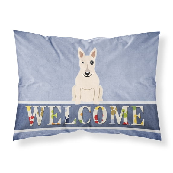 Carolines Treasures BB5719PILLOWCASE Bull Terrier White Welcome Fabric Standard Pillowcase Standard multicolor