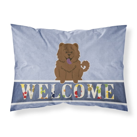 Carolines Treasures BB5722PILLOWCASE Chow Chow Chocolate Welcome Fabric Standard Pillowcase Standard multicolor