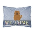 thumbnail image 1 of Carolines Treasures BB5723PW1216 Chow Chow Red Welcome Canvas Fabric Decorative Pillow, 12H x16W, multicolor, 1 of 3