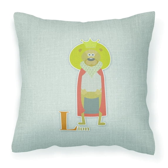 Alphabet L for Lion Fabric Decorative Pillow