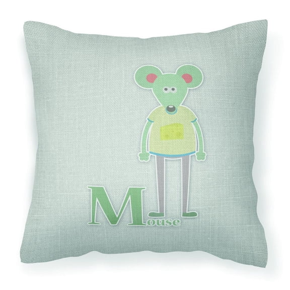 Alphabet M for Mouse Fabric Decorative Pillow