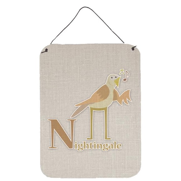 Carolines Treasures BB5739DS1216 Alphabet N for Nightingale Wall or Door Hanging Prints