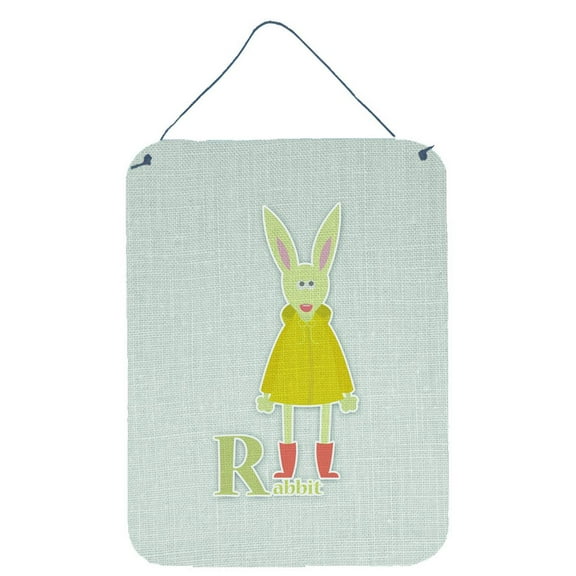 Carolines Treasures BB5743DS1216 Alphabet R for Rabbit Wall or Door Hanging Prints 12WX16H multicolor