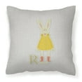 thumbnail image 1 of Carolines Treasures BB5743PW1818 Alphabet R for Rabbit Fabric Decorative Pillow  18H x18W multicolor, 1 of 2
