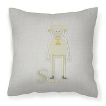 Carolines Treasures BB5744PW1818 Alphabet S for Sheep Fabric Decorative Pillow 18H x18W multicolor