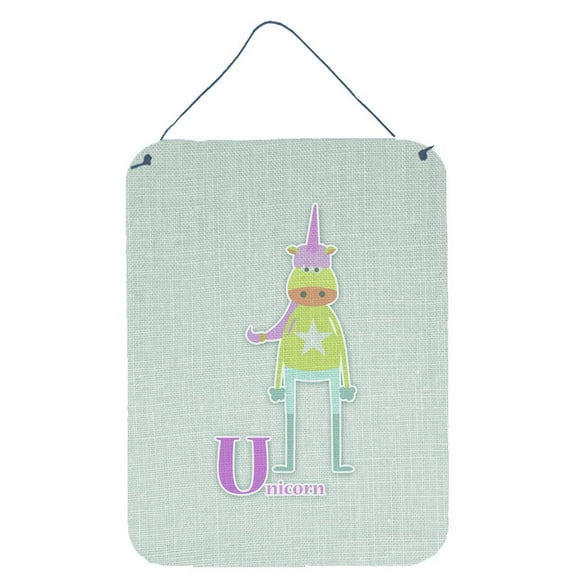 Carolines Treasures BB5746DS1216 Alphabet U for Unicorn Wall or Door Hanging Prints 12WX16H multicolor