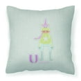 thumbnail image 1 of Carolines Treasures BB5746PW1414 Alphabet U for Unicorn Fabric Decorative Pillow  14Hx14W multicolor, 1 of 4