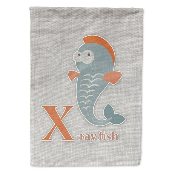 Carolines Treasures BB5749GF Alphabet X for Xray Fish Flag Garden Size Small multicolor