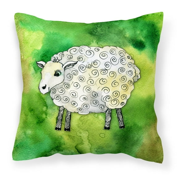 Carolines Treasures BB5768PW1414 Irish Sheep Fabric Decorative Pillow, 14Hx14W, multicolor