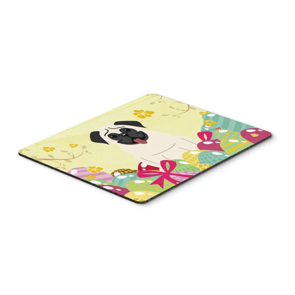 Carolines Treasures BB6004MP Easter Eggs Pug Cream Mouse Pad Hot Pad or Trivet Large multicolor