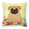 thumbnail image 1 of Carolines Treasures BB6007PW1818 Easter Eggs Pug Brown Fabric Decorative Pillow, 1 of 2