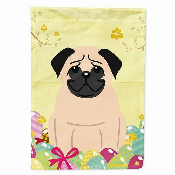 Carolines Treasures BB6008CHF Easter Eggs Pug Fawn Flag Canvas House Size