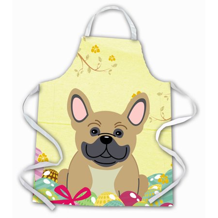 Carolines Treasures BB6010APRON Easter Eggs French Bulldog Cream Apron Large multicolor