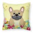 thumbnail image 1 of Carolines Treasures BB6010PW1818 Easter Eggs French Bulldog Cream Fabric Decorative Pillow, 1 of 2