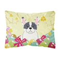 thumbnail image 1 of Carolines Treasures BB6011PW1216 Easter Eggs French Bulldog Piebald Canvas Fabric Decorative Pillow, 1 of 3