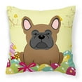 thumbnail image 1 of Carolines Treasures BB6013PW1818 Easter Eggs French Bulldog Brown Fabric Decorative Pillow, 1 of 2
