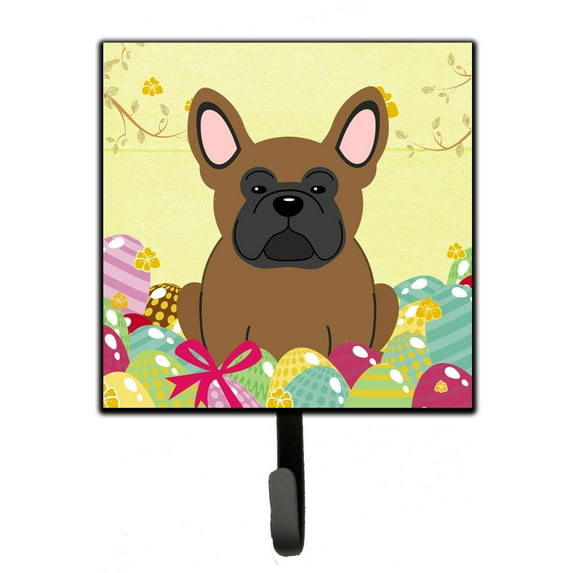 Carolines Treasures BB6013SH4 Easter Eggs French Bulldog Brown Leash or Key Holder 7Hx4.25W multicolor