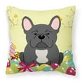 thumbnail image 1 of Carolines Treasures BB6014PW1818 Easter Eggs French Bulldog Black Fabric Decorative Pillow, 1 of 2