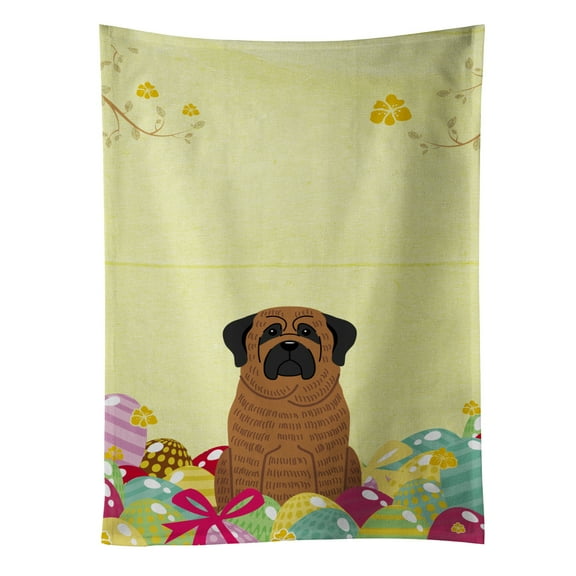 Carolines Treasures BB6015KTWL Easter Eggs Mastiff Brindle Kitchen Towel 15 X 28" multicolor