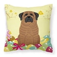 thumbnail image 1 of Carolines Treasures BB6015PW1818 Easter Eggs Mastiff Brindle Fabric Decorative Pillow, 1 of 2