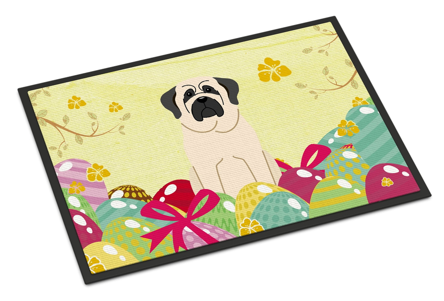 Carolines Treasures BB6017MAT 18 x 27 in. Easter Eggs Mastiff White Indoor or Outdoor Mat